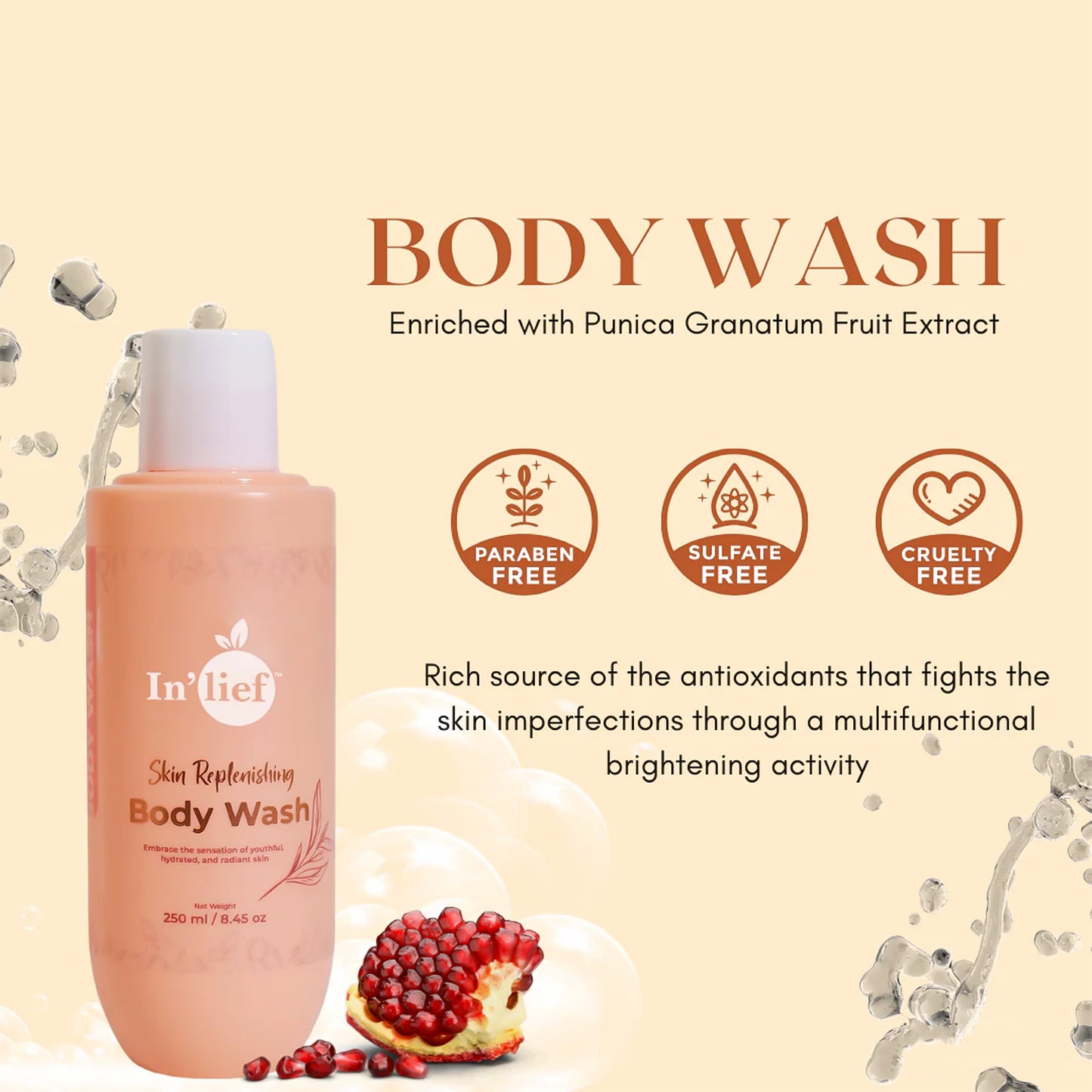 Inlief Nourishing  Hydrating Skin Replenishing Body Wash (250 Ml)