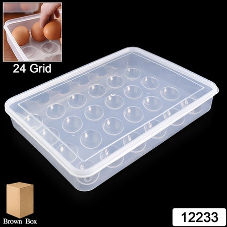 Plastic Egg Storage Container Holder For Refrigerator Egg Tray Holds 24 Eggs (1 Pc)