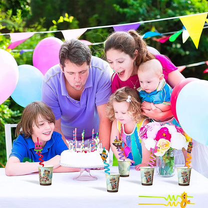 5925 Reusable Straws Are Perfect For Kids Summer Parties. Plastic Straws Reusable Drinking Straws With Cartoon Decoration For Kids Birthday Party Favorsnbspor Other Summer Celebration (4 Pc Set)