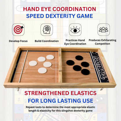 Wooden Board Game Set  Ludo Snakes  Ladders And Desktop Football (3-in-1)