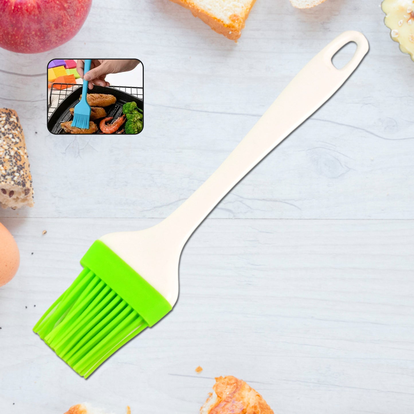 Silicone Kitchen Oil Spatula Brush With Handle Pastry  Cake Brush (17 Cm  1 Pc)