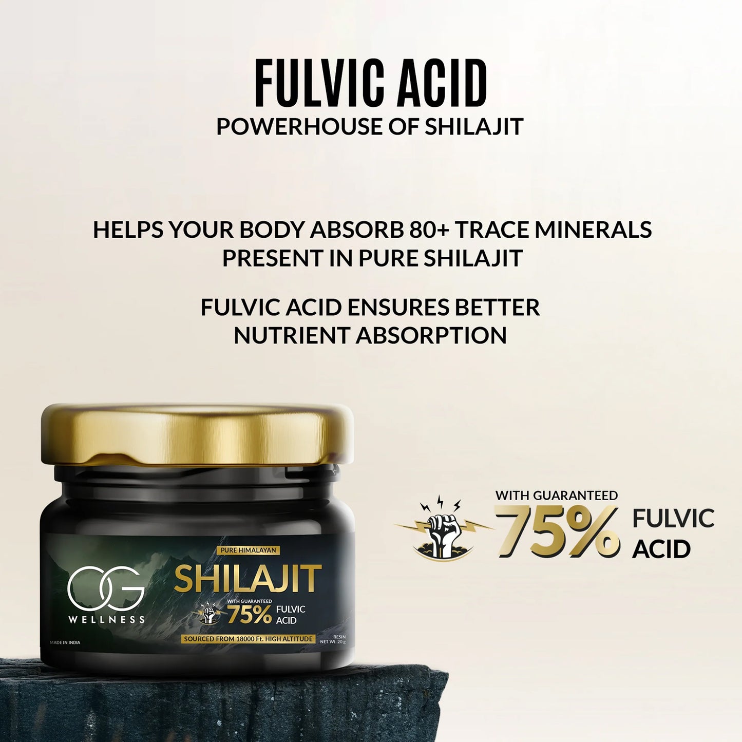 Og Wellness Pure Himalayan Shilajit Resin (20 Gm  1 Pc)