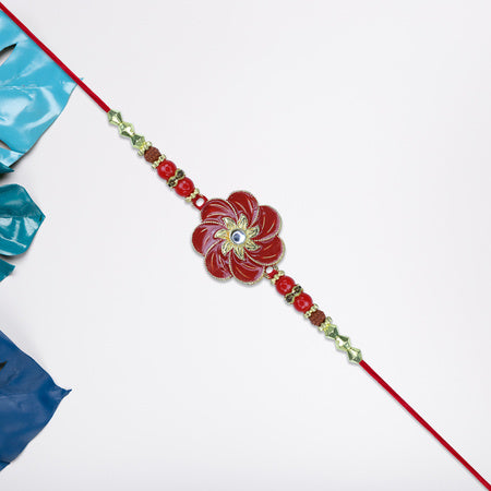 Red Floral Designer Rakhi
