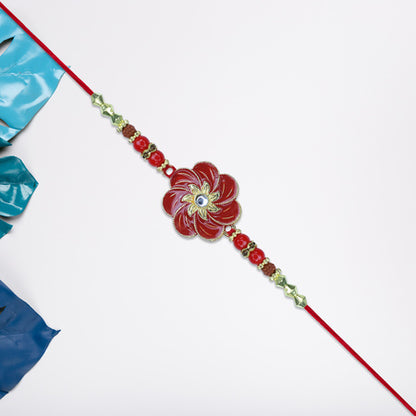 Red Floral Designer Rakhi