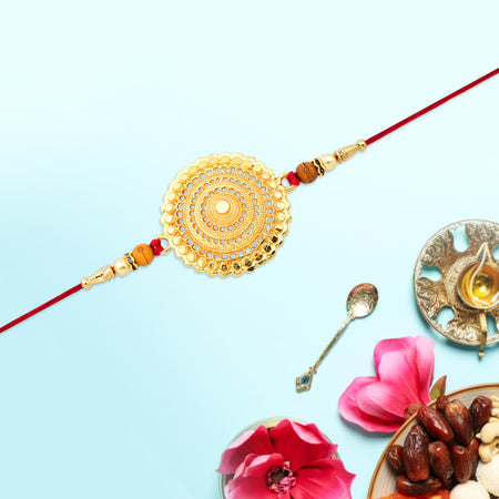 Golden Flower Rakhi