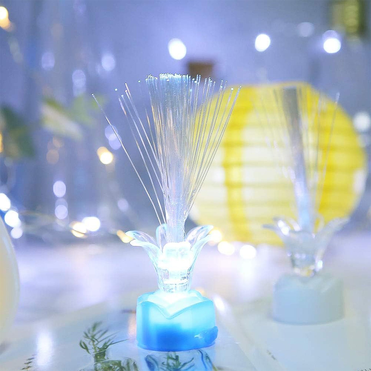 Multi-color Led Fiber Optic Flower Night Lamps (Mix Color  3 Pc)