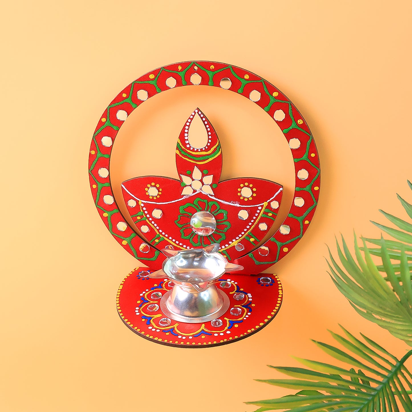 Handcrafted Wooden Decorative Diya Stand (1 Pc)
