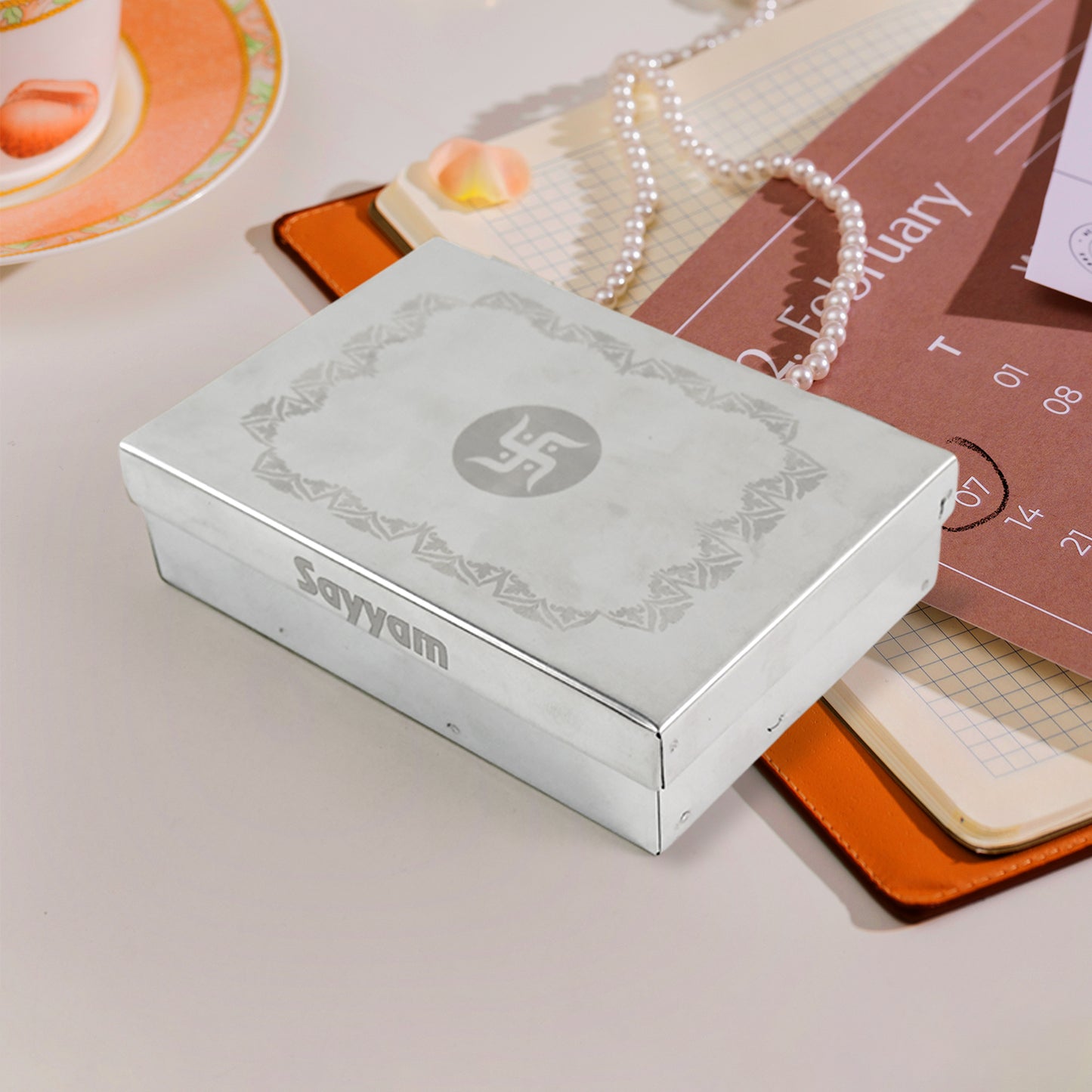 Multipurpose Premium Stainless Steel Jewelry Storage Organizer Box With 6 Compartments (1 Pc)