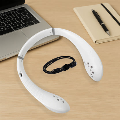 0876 Neck Fan Portable And Wearable Personal Fan Usb Rechargeable Headphone Design Neckband Fan With 3 Speeds Suitable For Outdoor Family Sports Travel