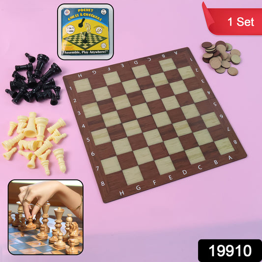 Chess  Checkers 2-in-1 Travel Game - (1 Set)