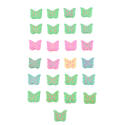 Butterfly Shape Eraser Rubber (25 Pc  Mix Colour  Design)