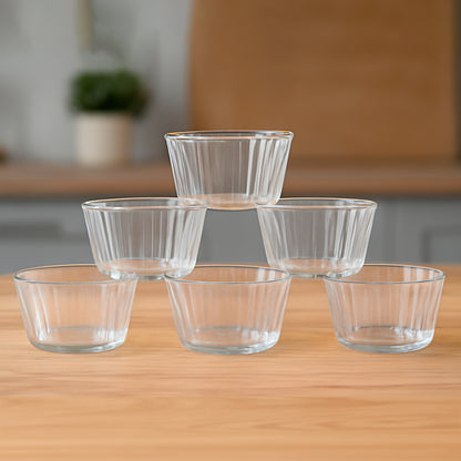 Premium Transparent Plastic Dessert Bowl Set  6 Pieces