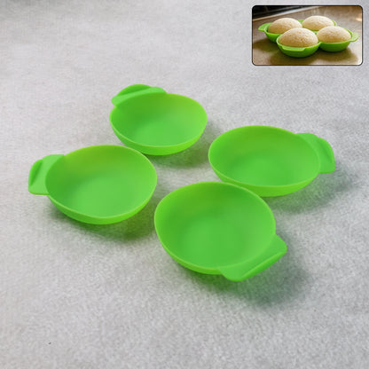 Idli Maker Cups (4 Pcs)  Food-grade Silicone Non-stick Idli Dhokla Egg Poacher Moulds
