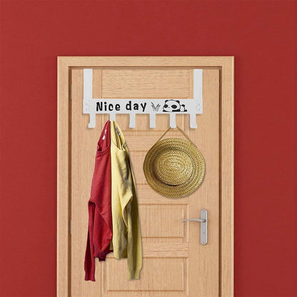 Heavy-duty Carbon Steel Door Hook Hanger Rack (1 Pc  6 Hook  White)