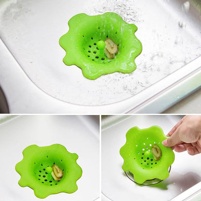 Flexible Silicone Sink Strainer  Drain Hair Catcher