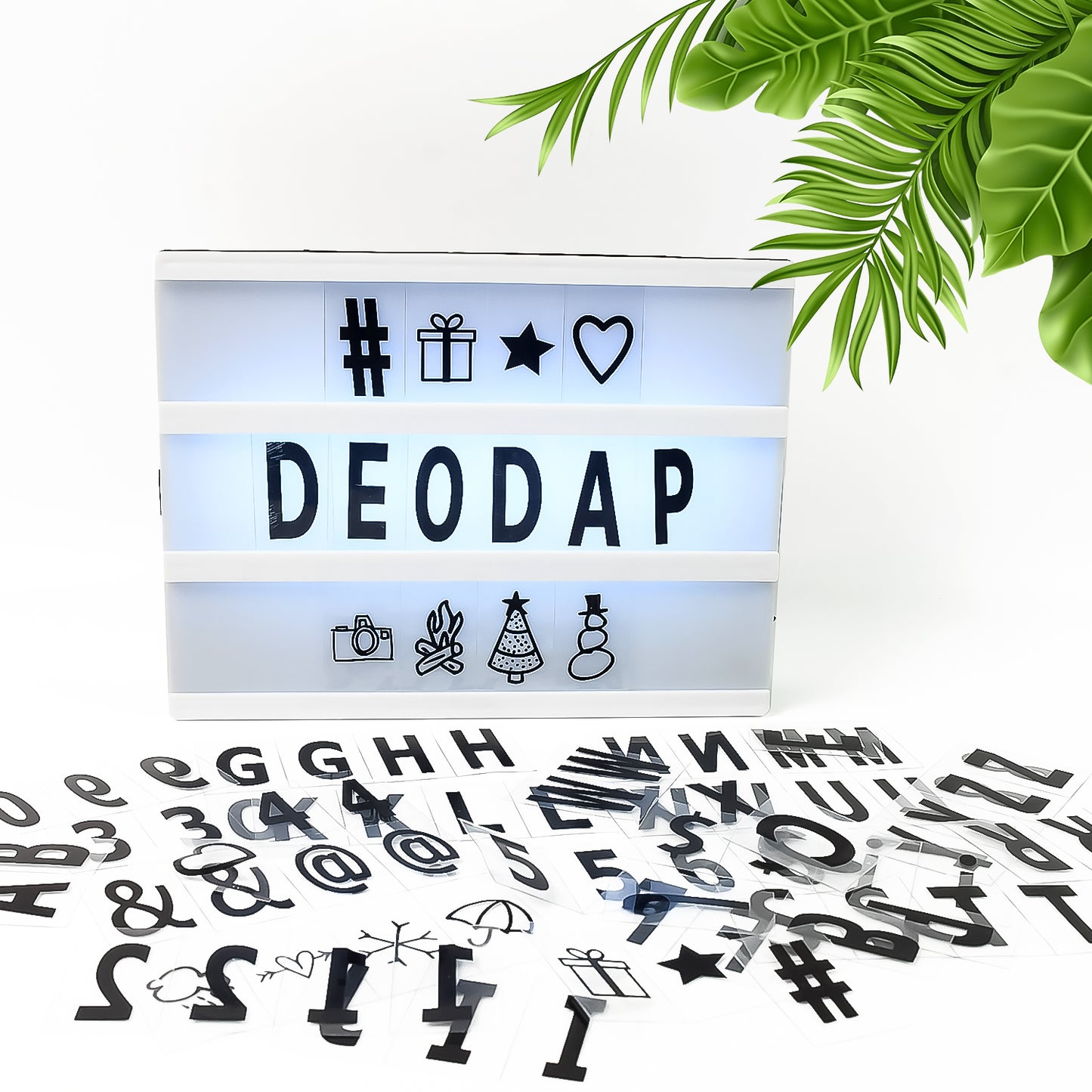 Black Mini A6 Magnetic Cinematic Light Box With 82 Characters And 10 Emojis  (1 Set)