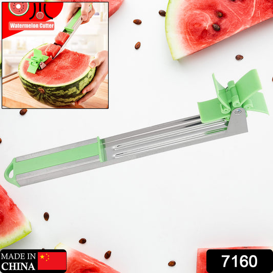 7160 Stainless Steel Washable Watermelon Cutter Windmill Slicer Cutter Peeler For Homesmart Kitchen Tool Easy To Use
