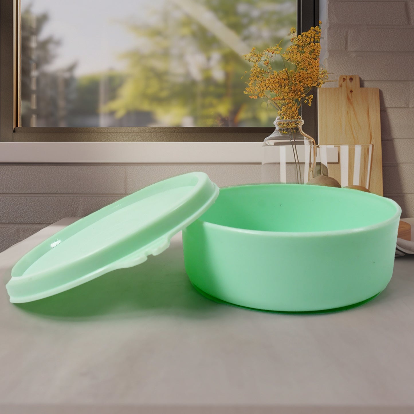 8717 4in1tiffin Box-lunch Box  3 Stainless Steel Containers 300 Ml Approx  Plastic Salad Container 200 Ml Approx Plastic Lid Box  Round Zip Bag  Leak Proof  Microwave Safefor Office College And School For Men Women