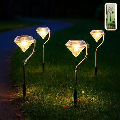 Diamond Shaped Solar Garden Lights (4 Pc)