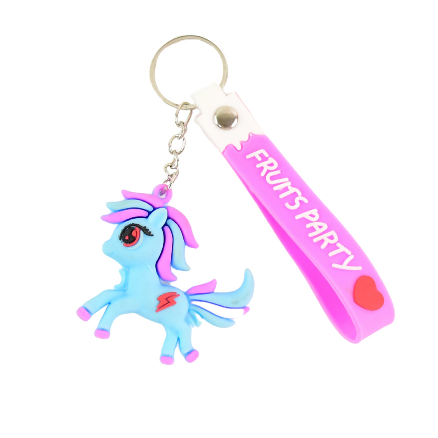 Cute Cartoon Unicorn Keychain With Silicone Strap (1 Pc)