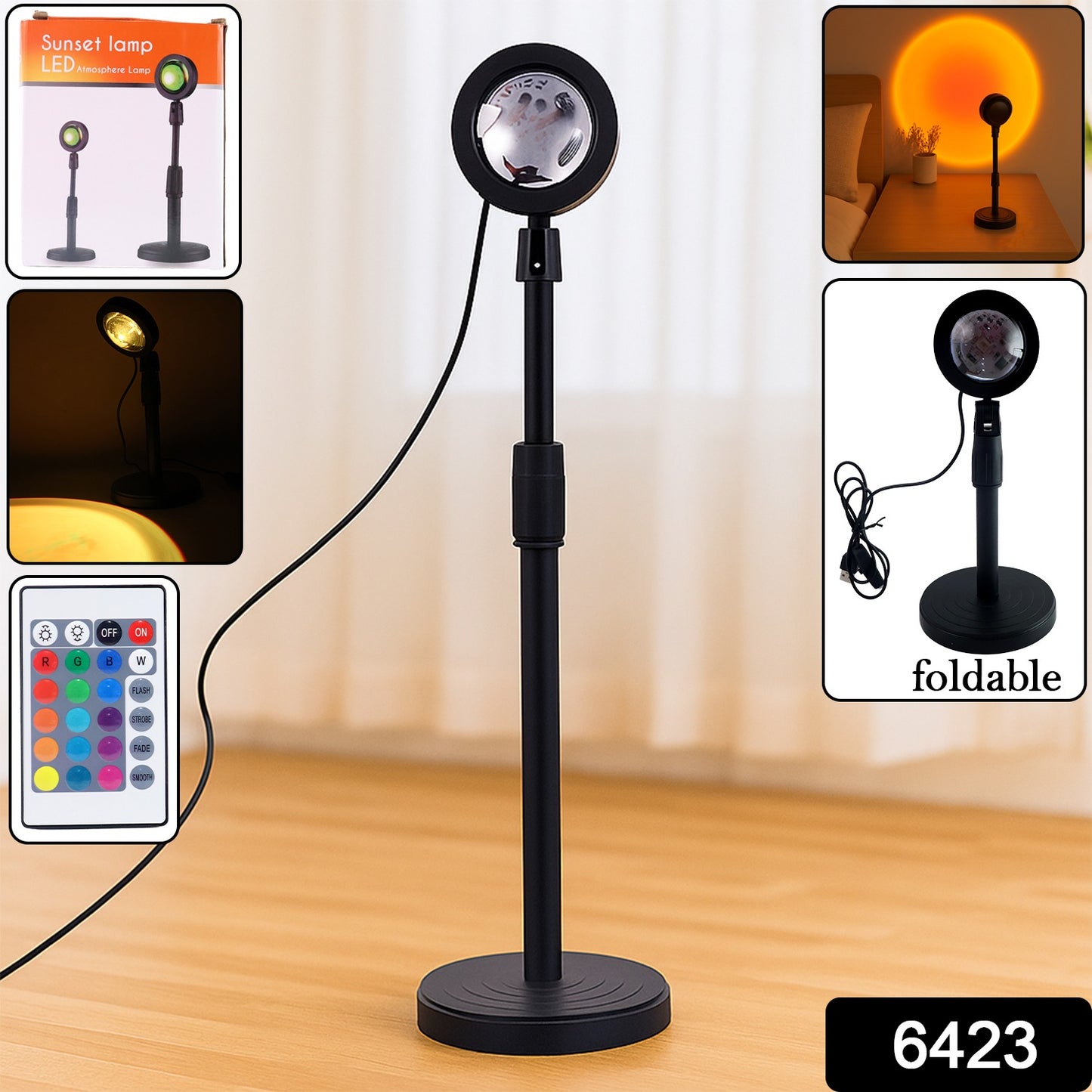 6423 4 Colors Sunset Lamp Sunset Projection Lamp Led Night Lights