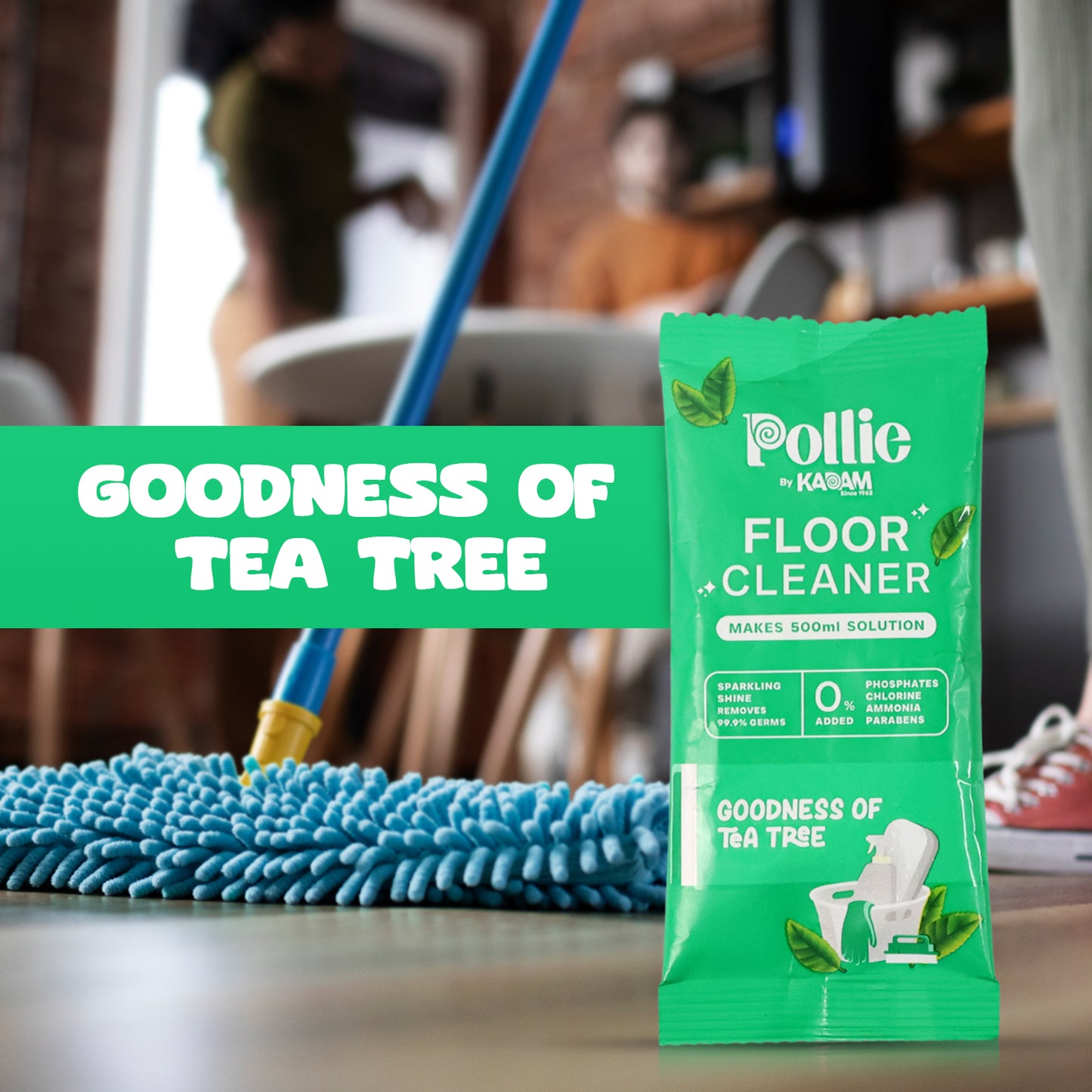 Pollic Kadam Concentrated Floor Cleaner Sachet  Tea Tree Fragrance (50 Gm)