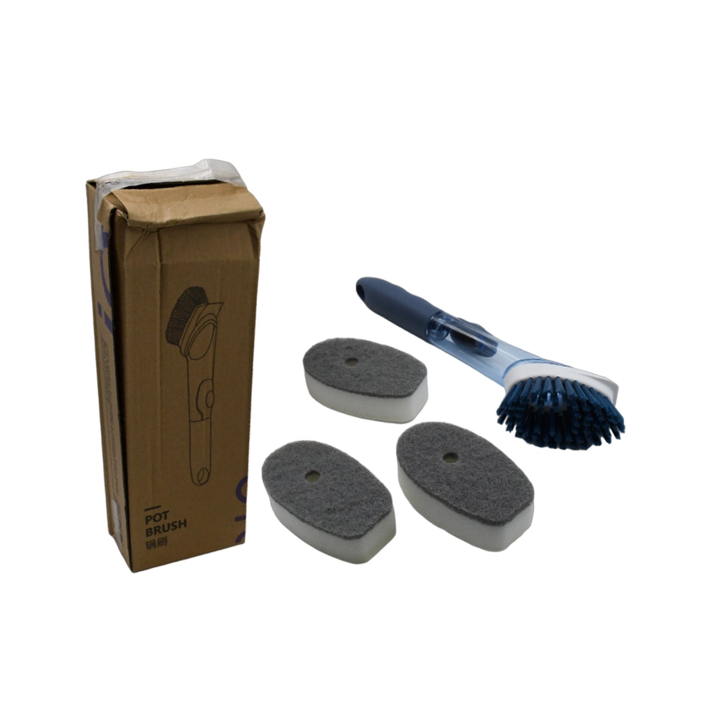 1271c Mix Color Dish Scrubber With Soap Dispenser Soap Dispensing Dish Brush Set Dishwashing Brushes Kitchen Scrub Dish Wand For Dishes Sink Pot Pan Cleaning And Washing1 Handle3refill Replacement Head