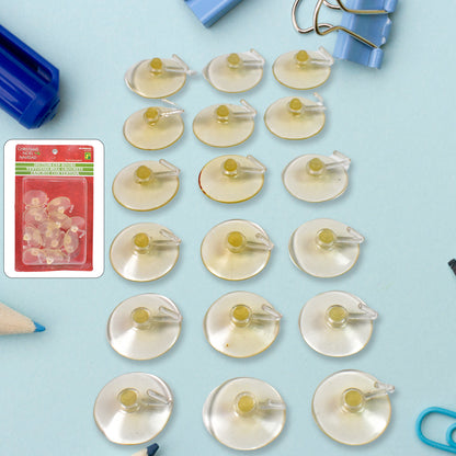 Transparent Rubber Vacuum Sucker Suction Cup Hooks (18 Pcs Set)