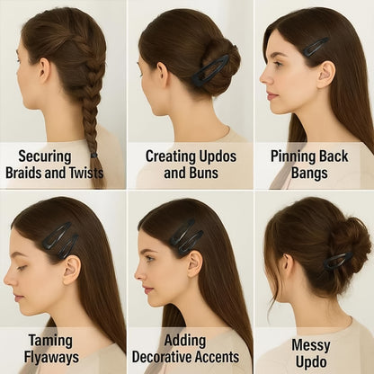 Metal Hair Clips Set (10 Pcs Set)