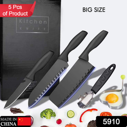 5910 5-piece Forged Kitchen Chef Cutlery Stainless Steel Knife Set Chopping Knife Chef Knife Utility Knife Butcher Knife (5pc)