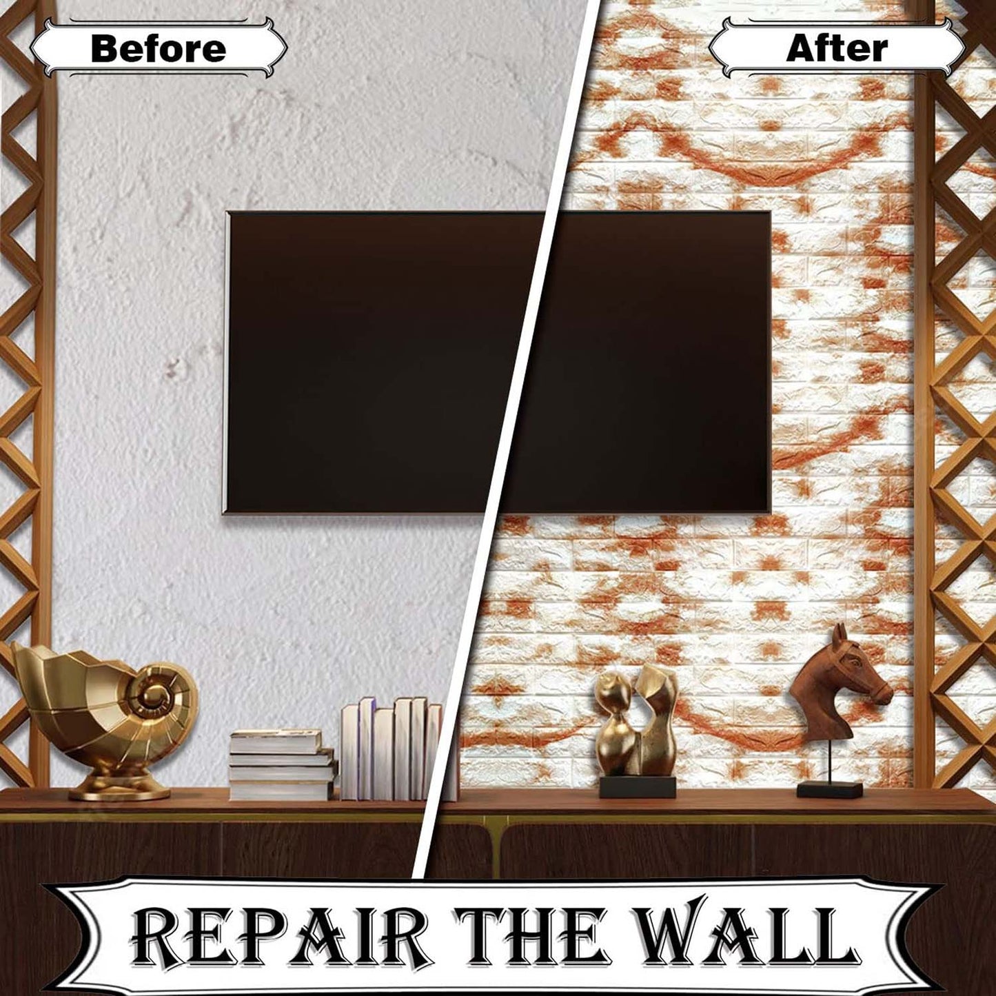 Wallpaper 3d Foam Wallpaper Sticker Panels (78 X 70 Cm  1 Pc)