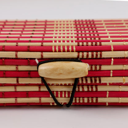 Multi-purpose Handcrafted Bamboo Mat Style Pen Pencil  Makeup Box (1 Pc)