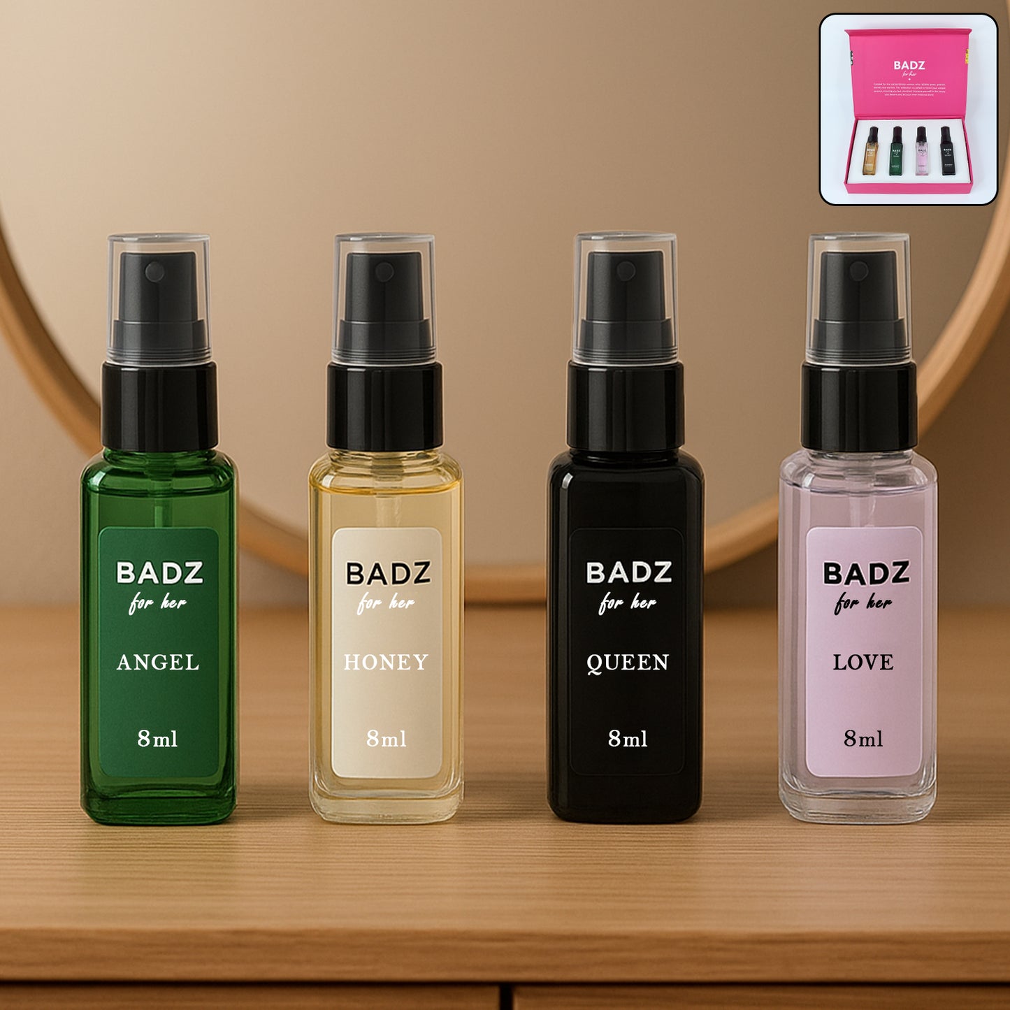 Mini Perfume Spray 8ml (Mix Fragrance  4 Pc)