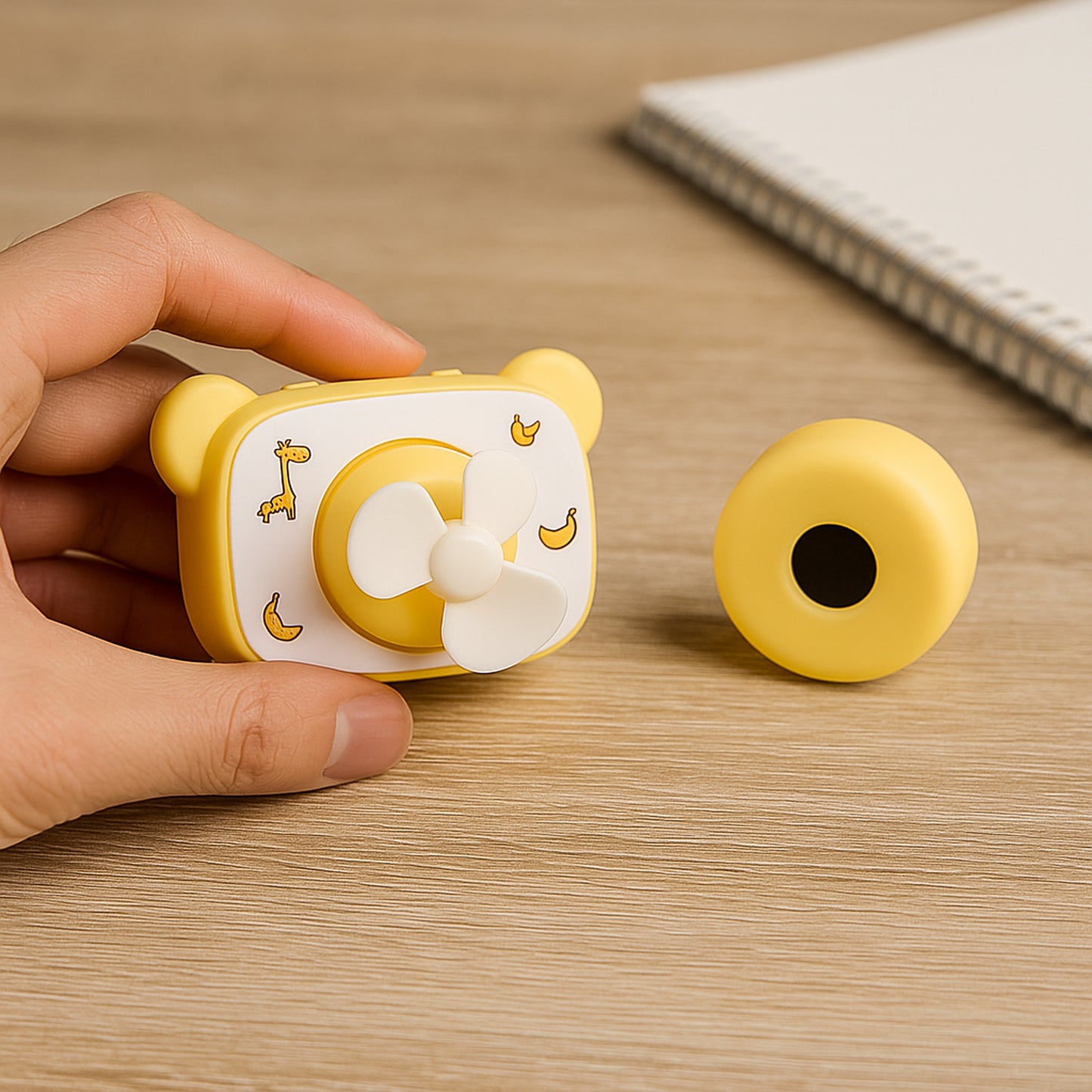 Cute Bear-shaped Mini Rechargeable Fan (1 Pc)