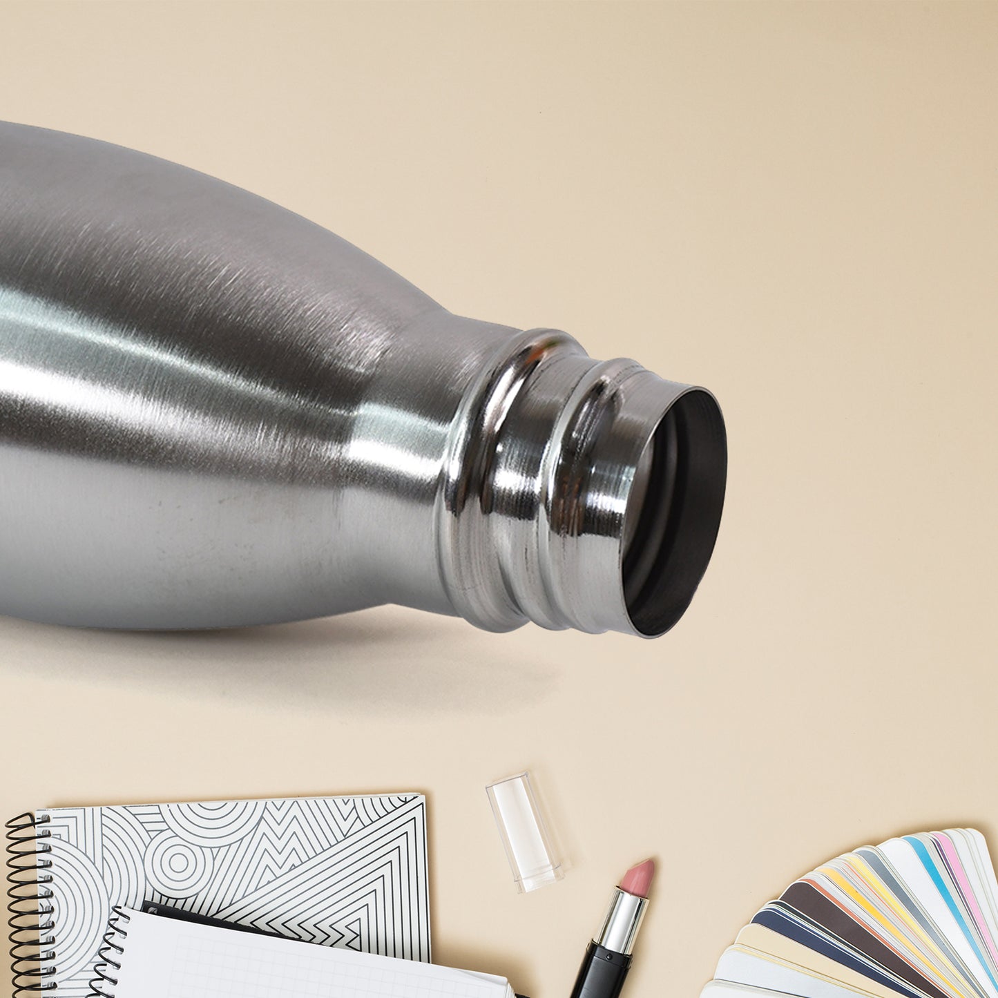Silver Stainless Steel Water Bottle Approx 500 Ml (1 Pc)