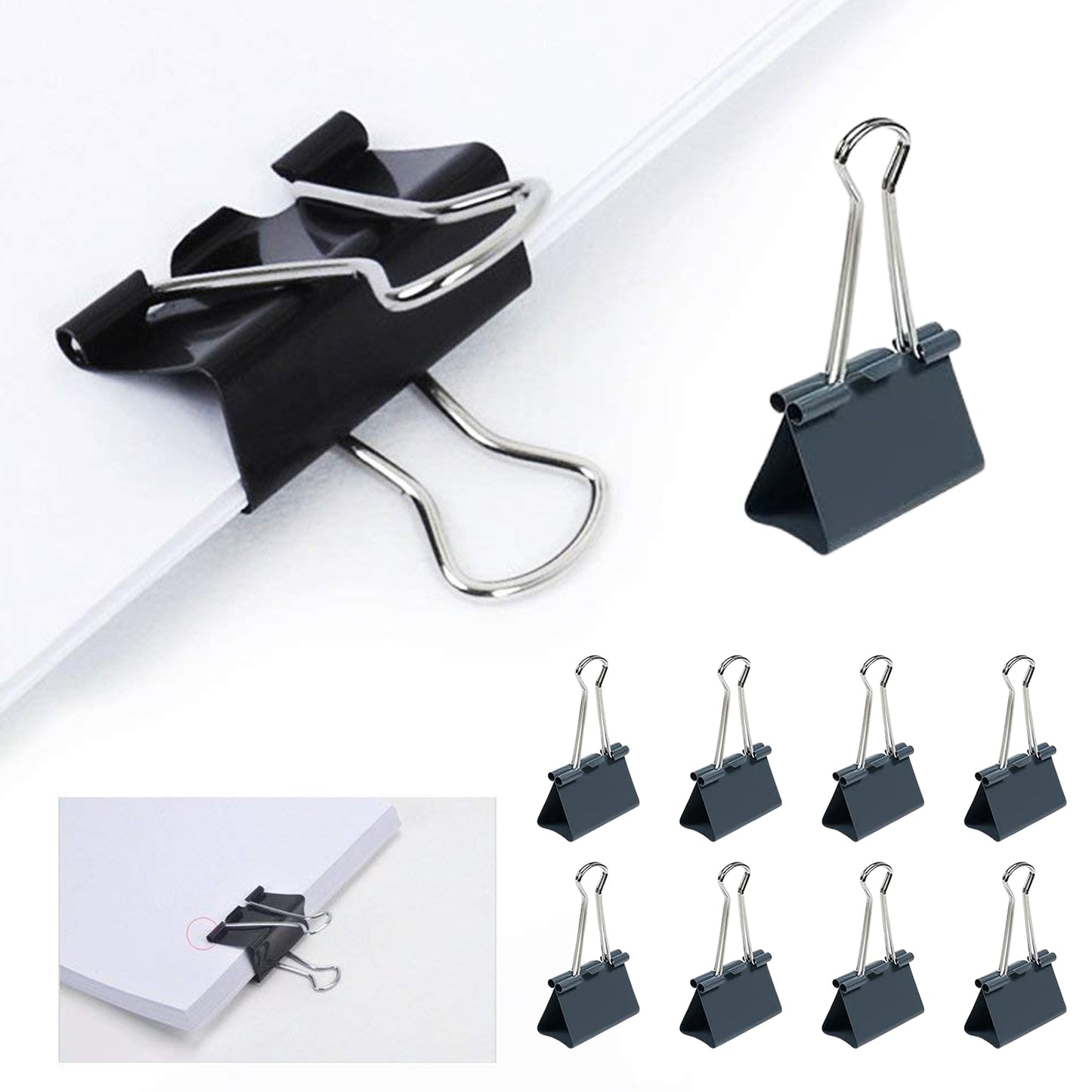 Paper Holding Binder Clips Paper Clips (8 Pcs Set  Mix Color)