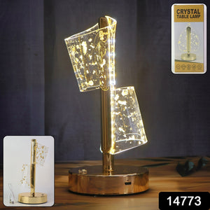 Luxury Golden Crystal Led Double Shade Table Lamp (1 Pc)