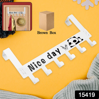 Heavy-duty Carbon Steel Door Hook Hanger Rack (1 Pc  6 Hook  White)