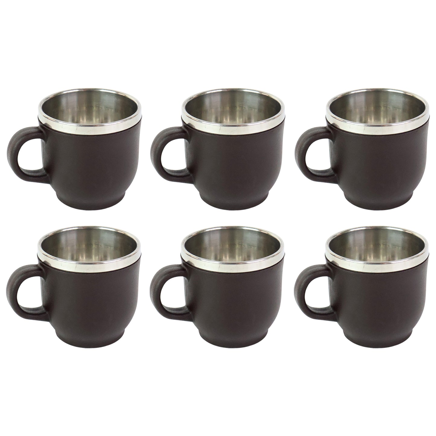 Apex Premium Double Wall Stainless Steel Cappuccino Mug Gift Set (6 Pc  100 Ml)