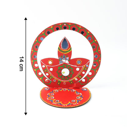 Handcrafted Wooden Decorative Diya Stand (1 Pc)