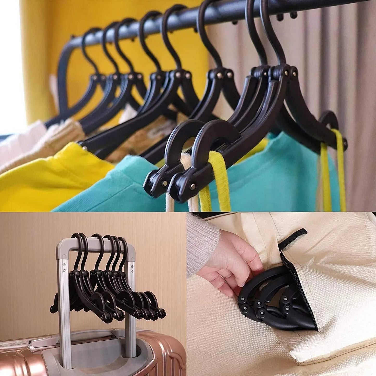 1432b 10 Pcs Portable Folding Clothes Hanger Creative Travel Easy To Carry Clothes Hanger For Adults And Children