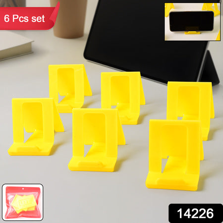 Adjustable Foldable Plastic Mobile Phone Stand (6 Pc  Mix Color)