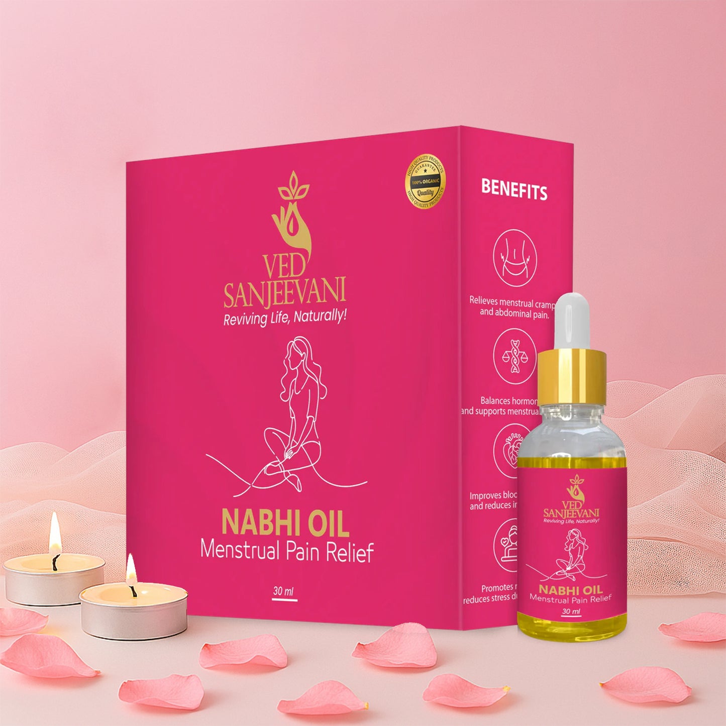Ved Sanjeevani Nabhi Oil For Menstrual Pain Relief (30ml  1 Pc)