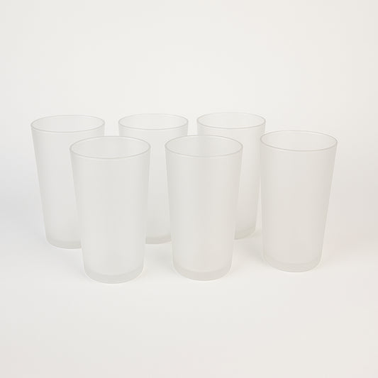 Matt Finish Glass Tumbler Set (Approx 300ml  6 Pc)