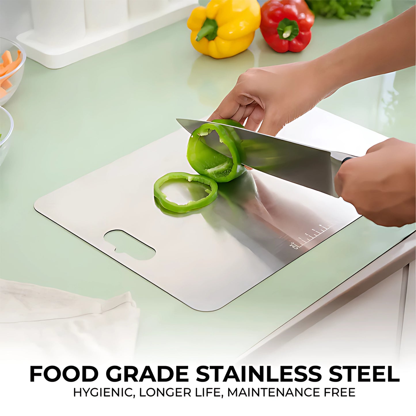 Stainless Steel Vegetable  Fruit Cutting Chopping Board (3120 Cm  1 Pc)