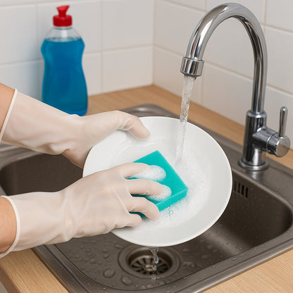 Medium Reusable Household Cleaning Gloves - (2 Pc  Set)