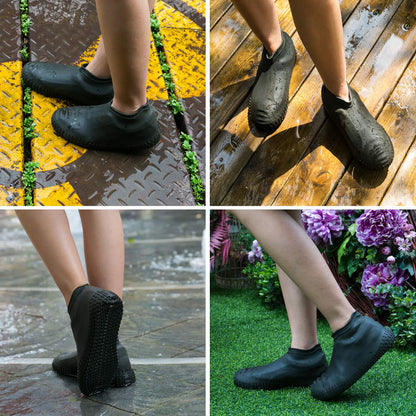 4866 Non-slip Silicone Rain Reusable Anti Skid Waterproof Fordable Boot Shoe Cover ( Large )