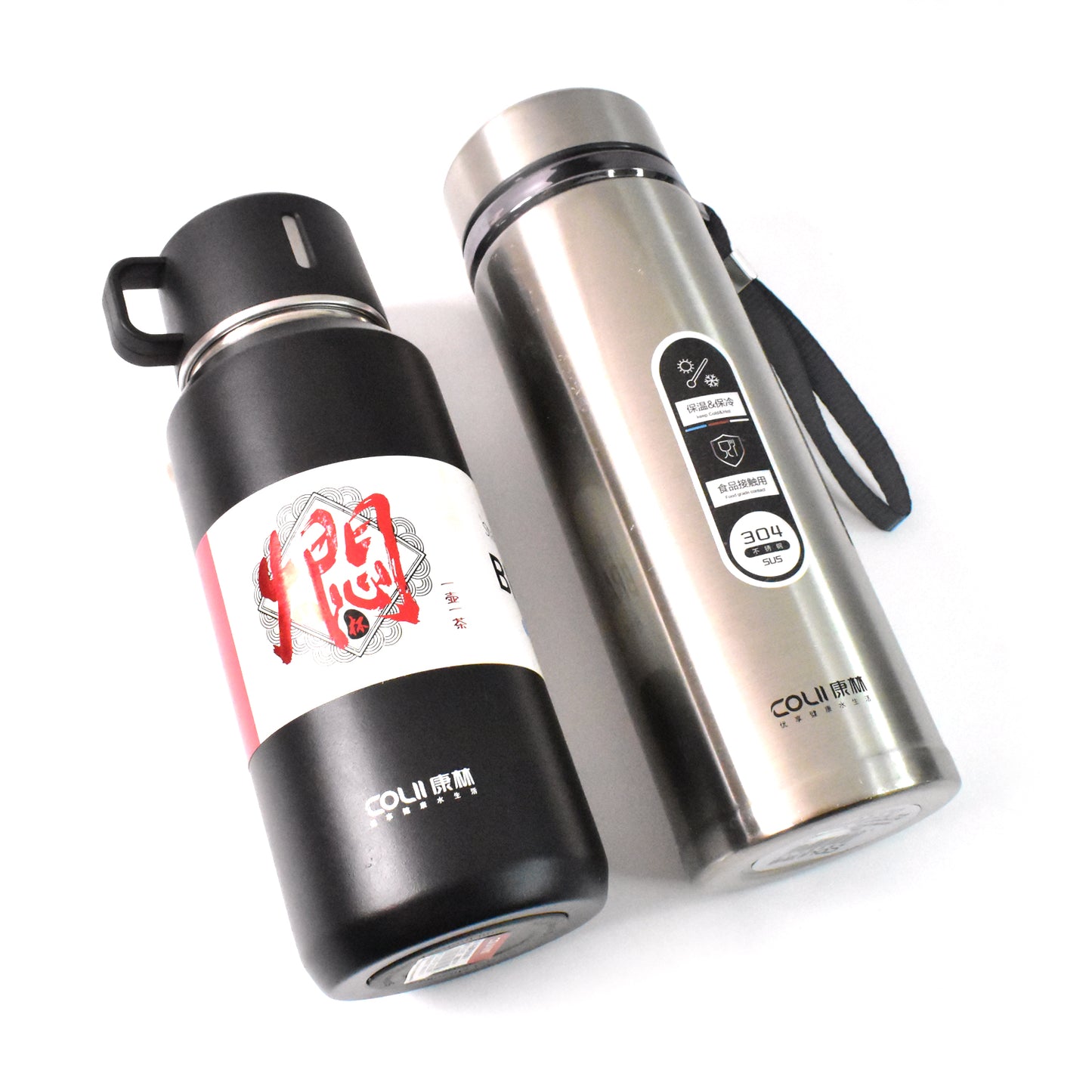 13041 Stainless Steel Vacuum Insulated Water Bottle  Cup  Leak Proof Flask For Tea Coffee  Reusable Water Bottle With Hanging Strap  Bottle For Hot  Cold Drinks Wide Mouth Water Flask (900 Ml  Mix Color)