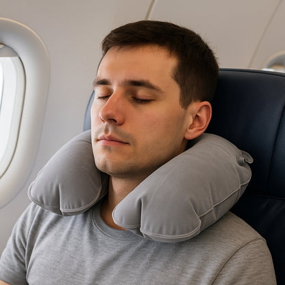 8540 Inflatable  Foldable Pillow U Shape Air Cushion Travel Pillow Travel Business Trip Neck Pillow For Long Trips Ideal For Men  Women Portable And Perfect For Backpacking Car Camping And Even Airplane Travel