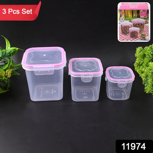 Kitchen Storage Container Set Of 3 Pcs (250 500 1000 Ml)